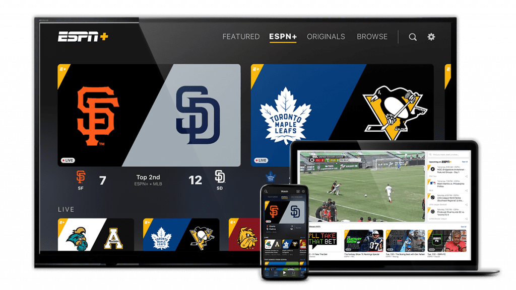The espn+ app is a mobile device app, which can also be streamed through any manner of devices onto your television.