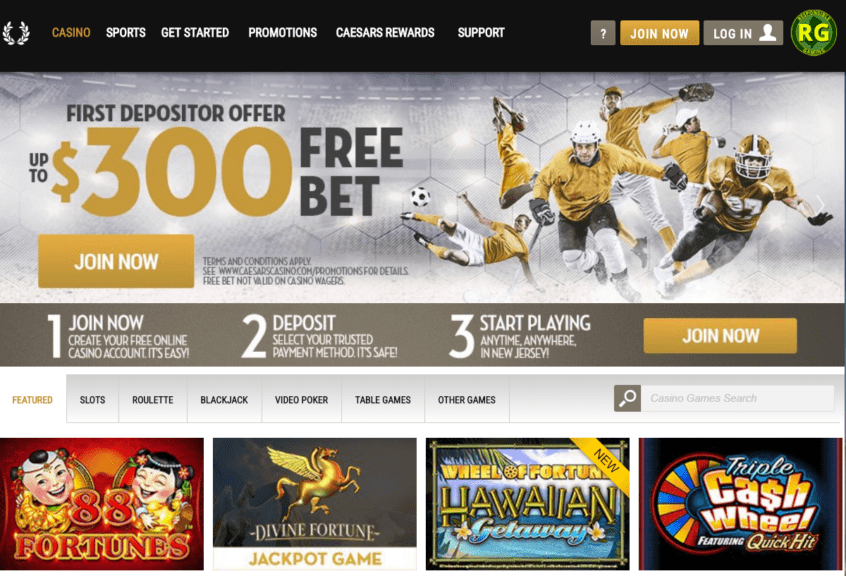 Caesars online casino bonus code