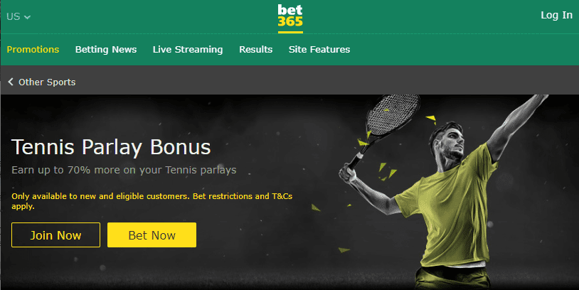 Bet365 usa tennis free bet bonus